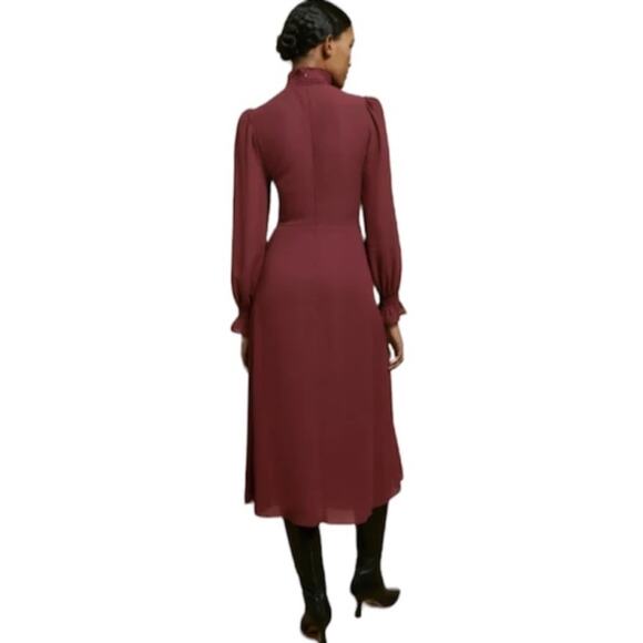 Reformation Plum Stevi Slit-leg Crepe Midi Dress in Claret Size 0 - Picture 2 of 14